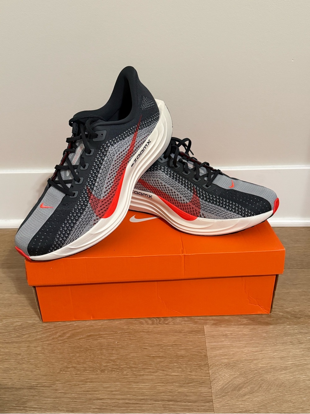 Nike Pegasus Plus Black Anthracite Bright Crimson FQ7262-007 Men's Size 12.5 NIB